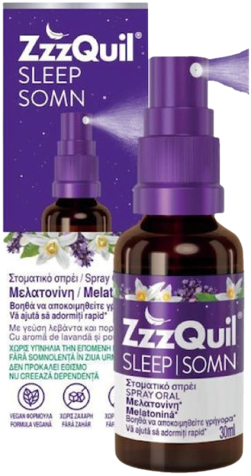 ZzzQuil Sleep Spray 30ml – Συμπλήρωμα Διατροφής για τον Ύπνο σε Μορφή Σπρέι (Ψεκασμός στο Στόμα)