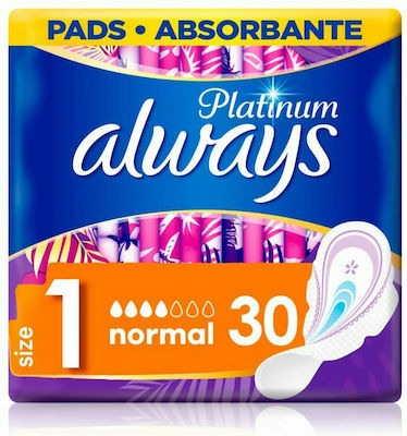 Always Platinum Ultra Normal Μέγεθος 1 με Φτερά – Σερβιέτες Καθημερινής Προστασίας