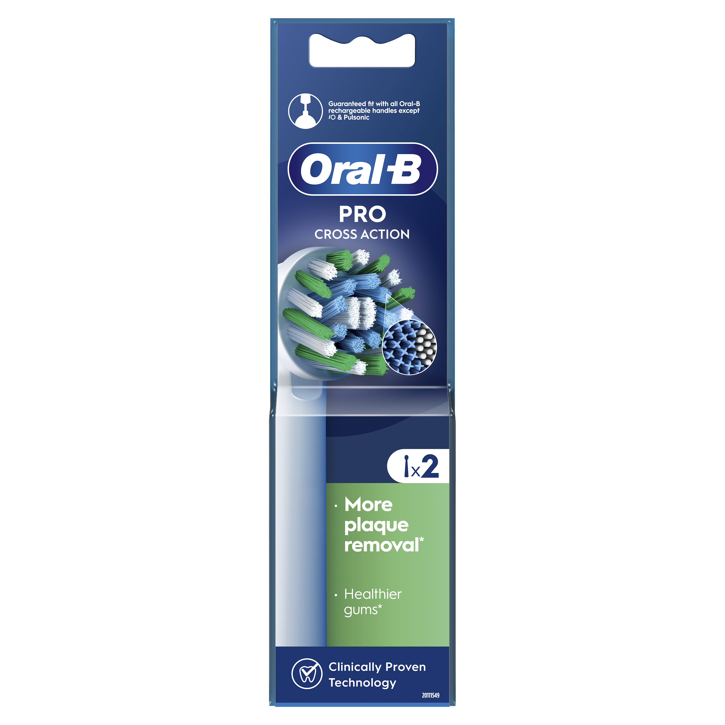 Oral-B Cross Action Ανταλλακτικά Κεφαλές 2τμχ – Για Ηλεκτρική Οδοντόβουρτσα