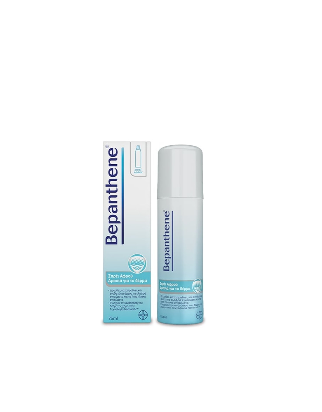 Bepanthene Cooling Foam Spray Αφρός για Ελαφρά Εγκαύματα 75ml – Δροσιστική & Καταπραϋντική Δράση