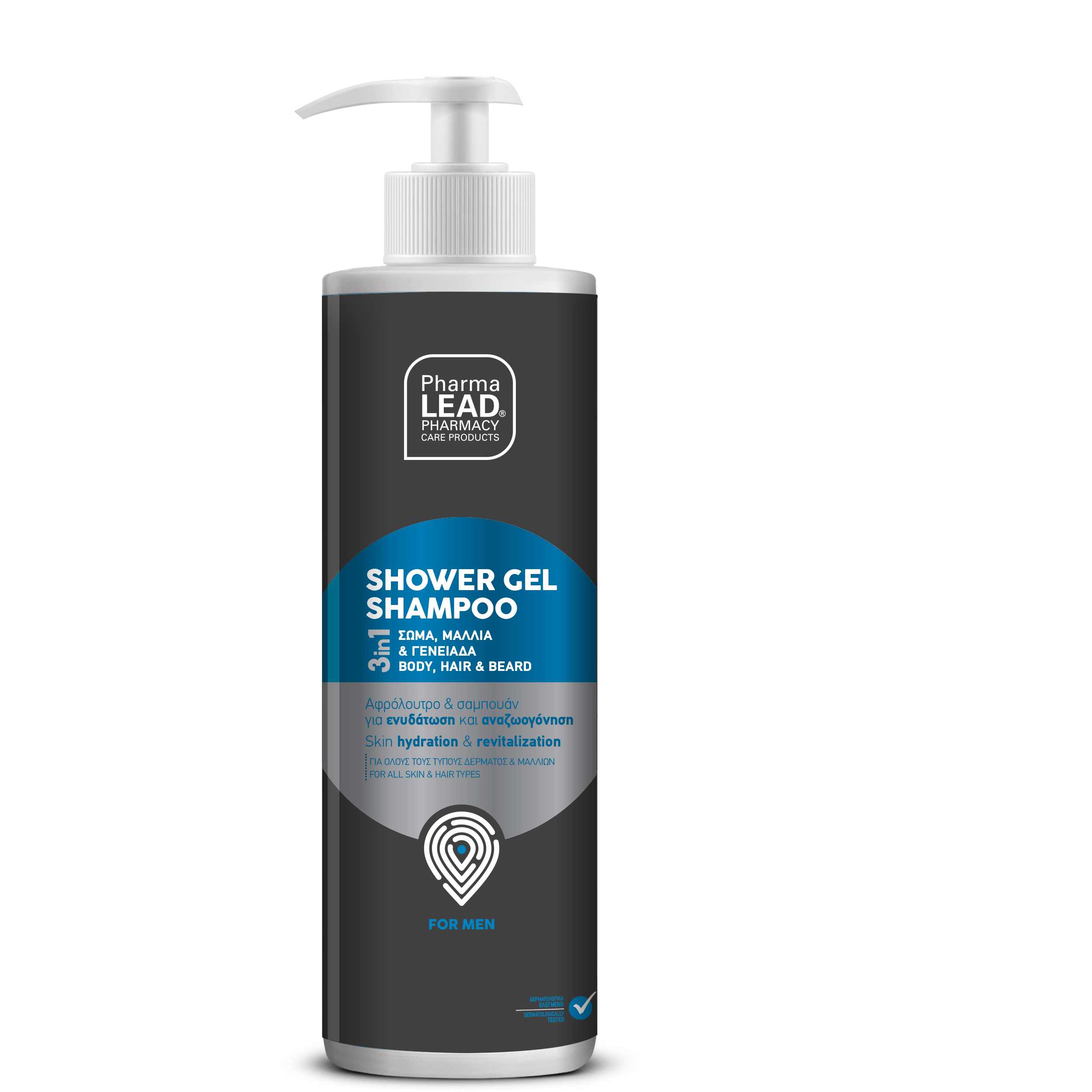 Pharmalead Men Shampoo & Shower Gel 3 σε 1 500ml – Ανδρικό Αφρόλουτρο & Σαμπουάν για Σώμα, Μαλλιά & Πρόσωπο